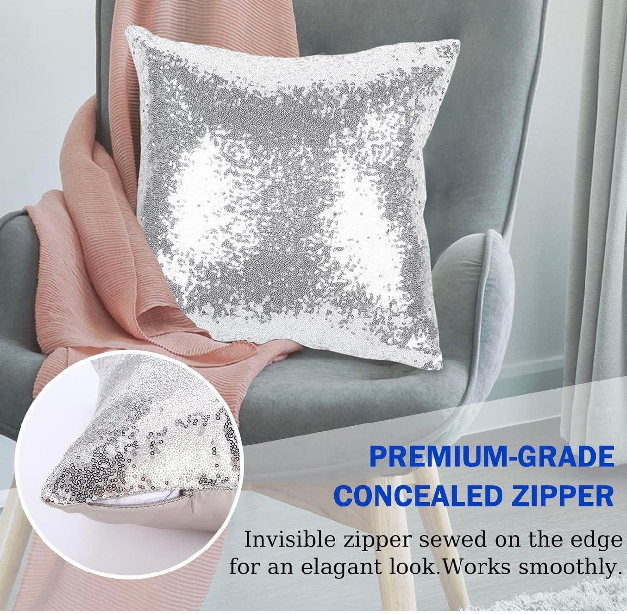 Silver Sequin Pillow - (Rental)