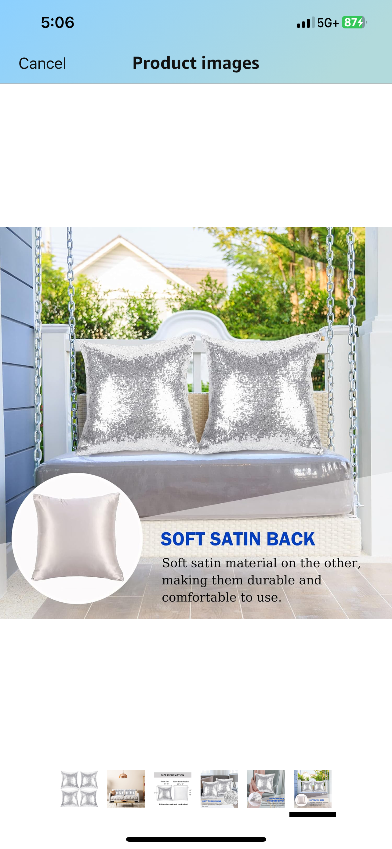 Silver Sequin Pillow - (Rental)