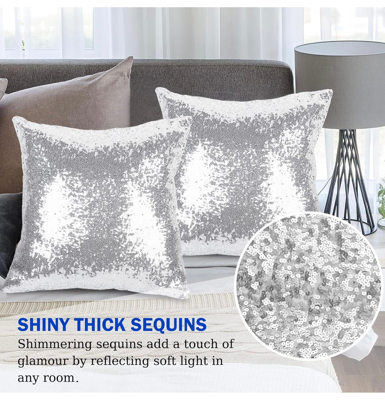 Silver Sequin Pillow - (Rental)