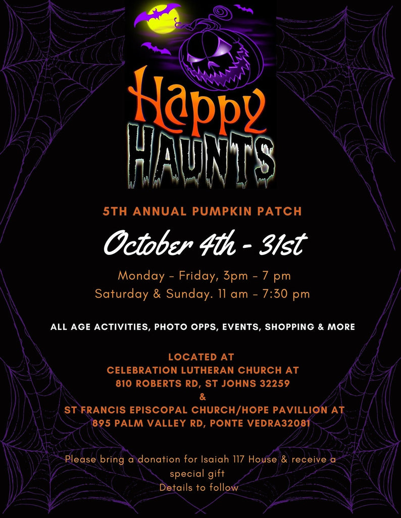 Happy Haunts Pumpkin Patch OPENS Oct. 4th!