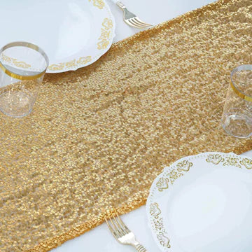 108" Sequin Table Runner - Gold (Rental)