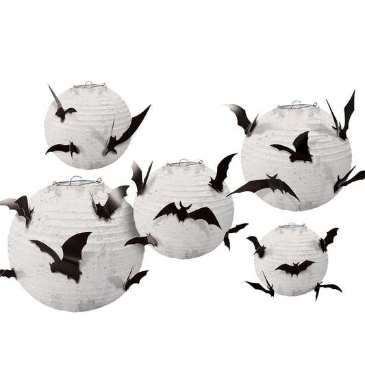 Paper Lanterns w/ Bat Add Ons (5)