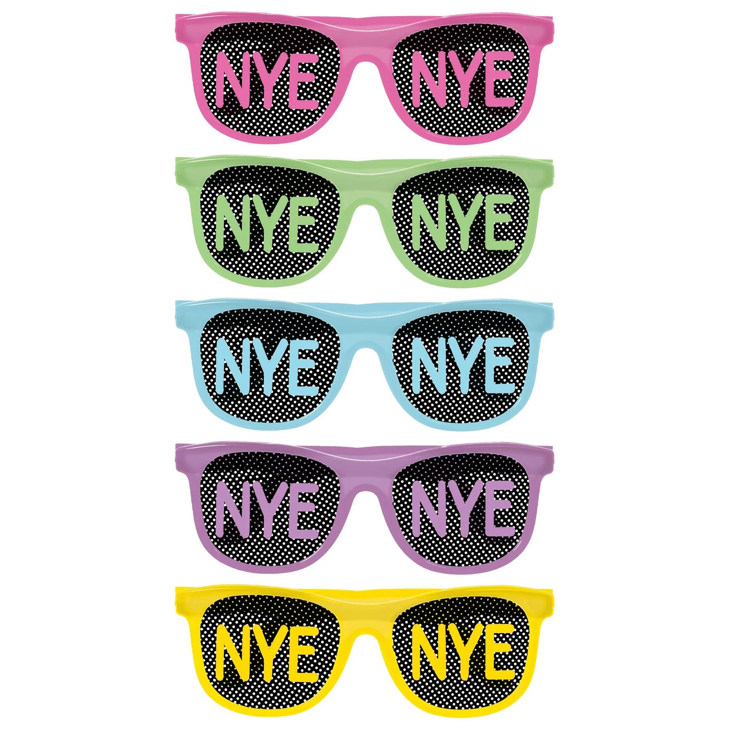 NYE Printed Plastic Glow In The Dark Glasses - Colorful (10)