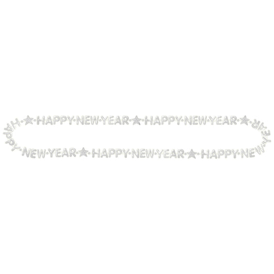 Happy New Year Bead Necklace - Silver