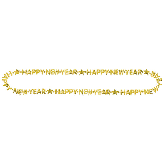 Happy New Year Bead Necklace - Gold