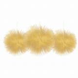 Gold Tulle Pom Poms (3)