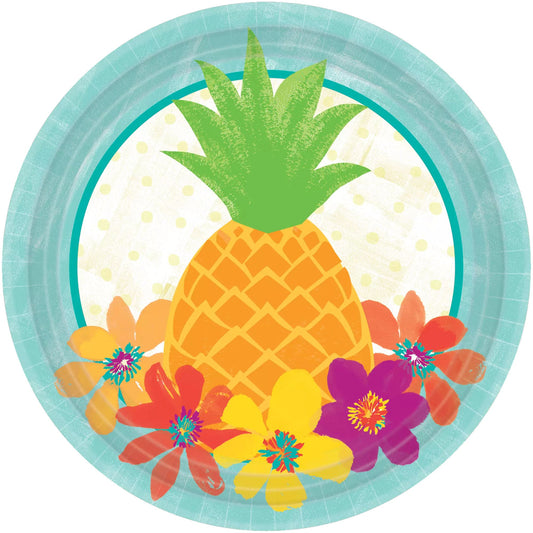 Pineapple Party Cake Plates - 8 pack