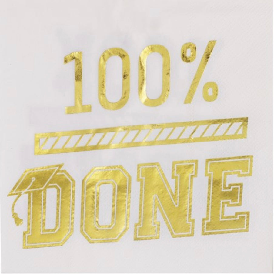 100% Done Grad Lunch Napkins - 16 pack