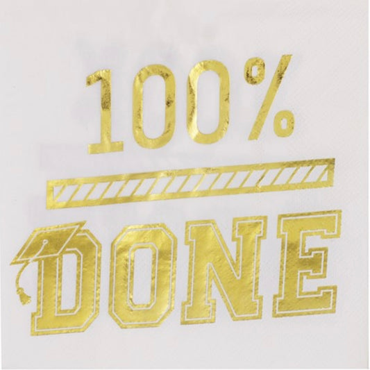 100% Done Grad Lunch Napkins - 16 pack