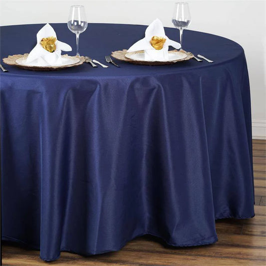 108" Round Tablecloth - Navy (Rental)