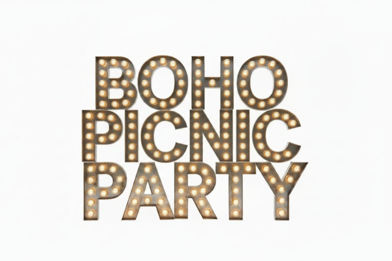 Boho Picnic Party Marquee Letters
