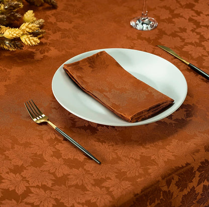 Linen Napkins - Rust Fall Leaves (Rental)