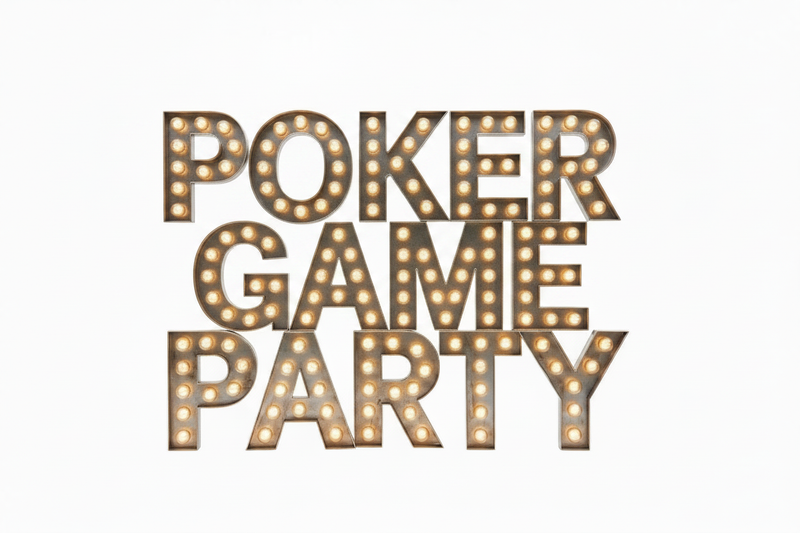 Poker Game Party Marquee Letters