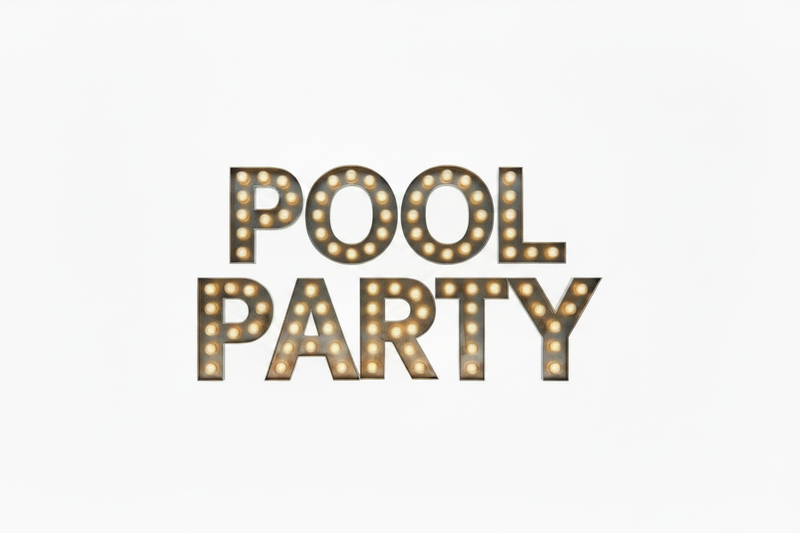 Pool Party Marquee Letters