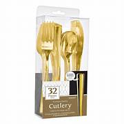 Premium Cutlery Asst. - Gold - 32 pack