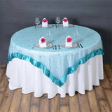 90" x 90" Table Overlay - Turquoise Sheer  (Rental)