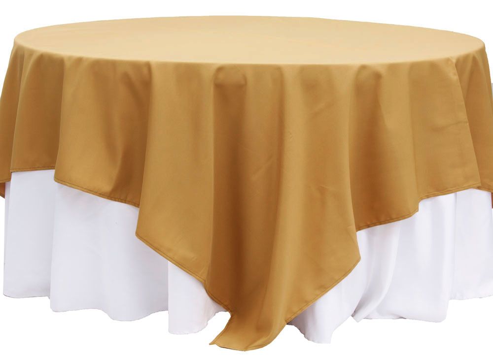 90" x 90" Table Overlay - Gold (Rental)