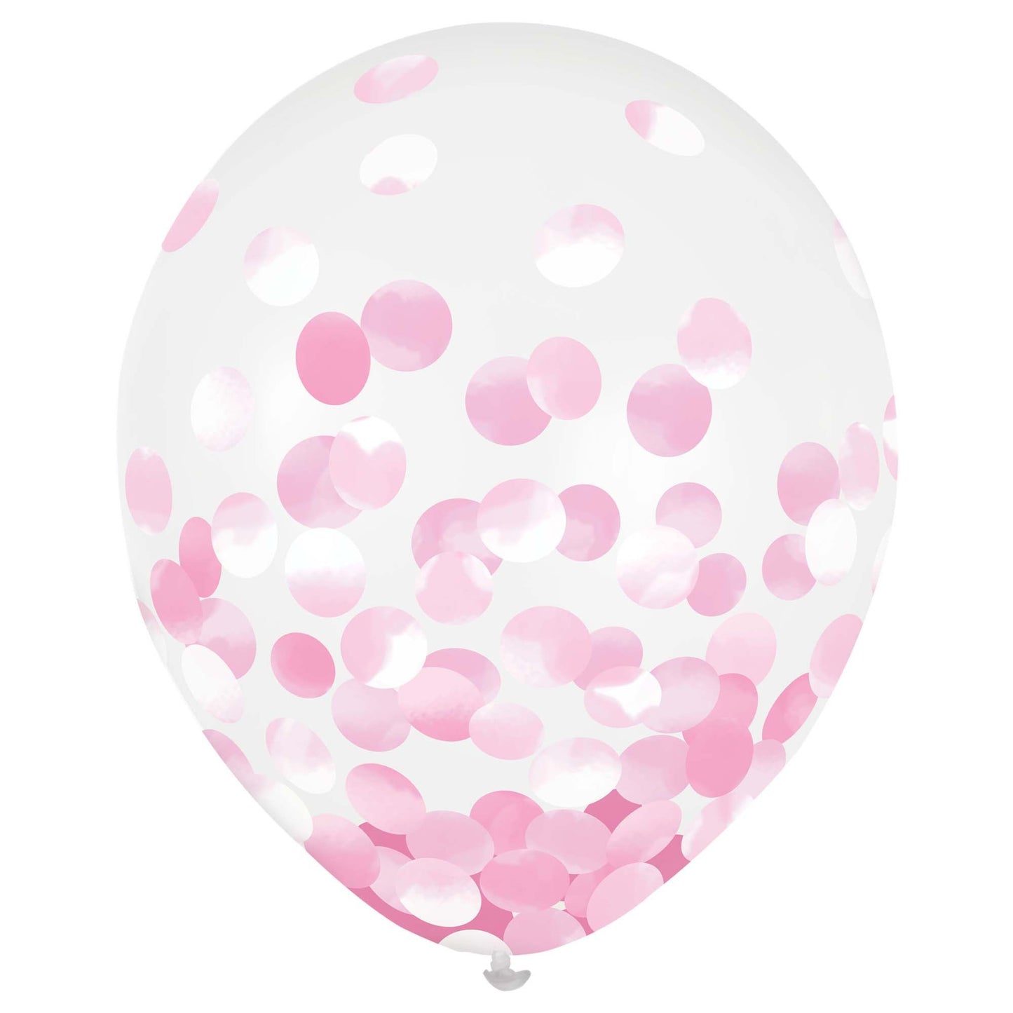 Latex Balloons w/ Confetti, 12" -New Pink Foil (6)