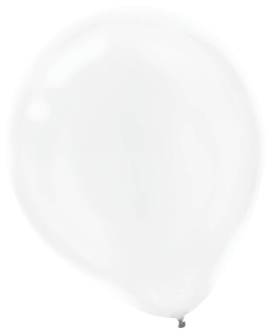 12" White Pearl Latex Balloons - 15 pack