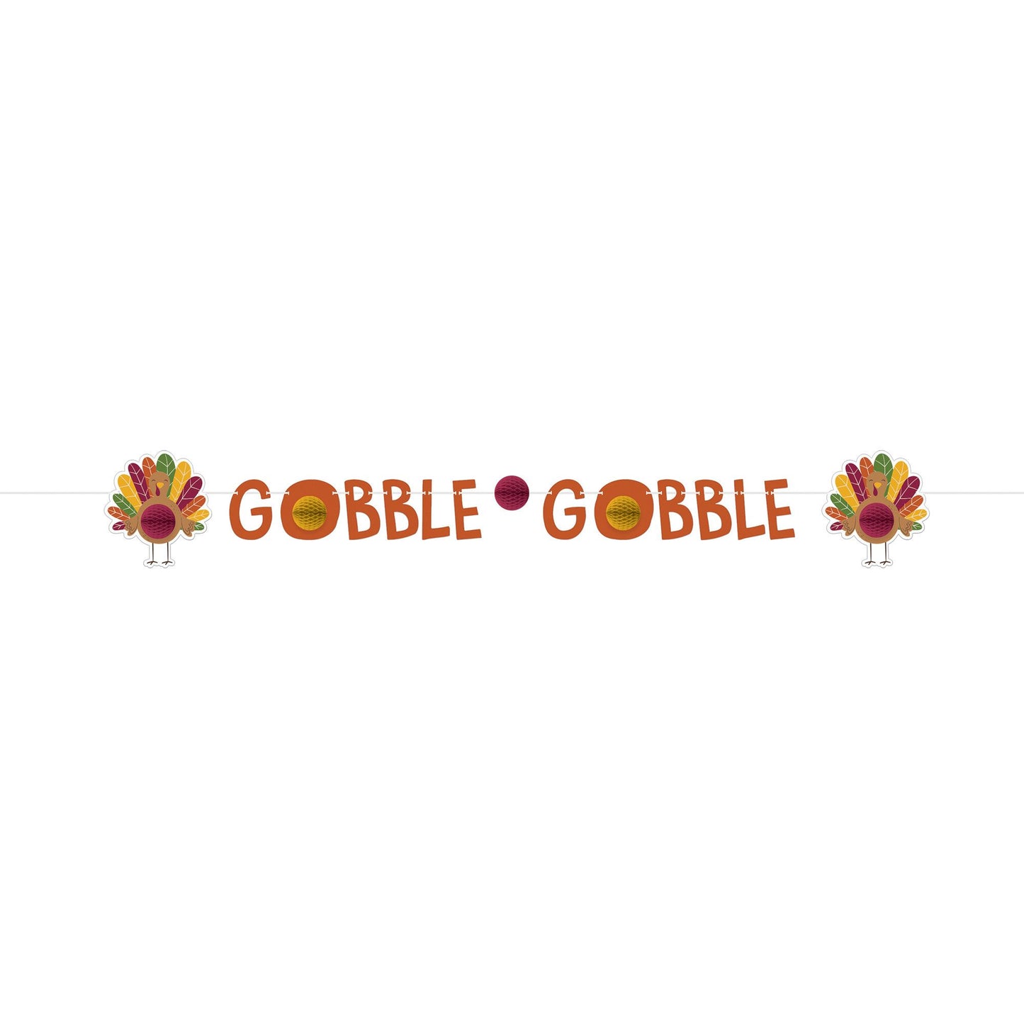 Gobble Gobble Honeycomb Banner