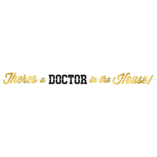 Med School Grad Ribbon Letter Banner - Doctor