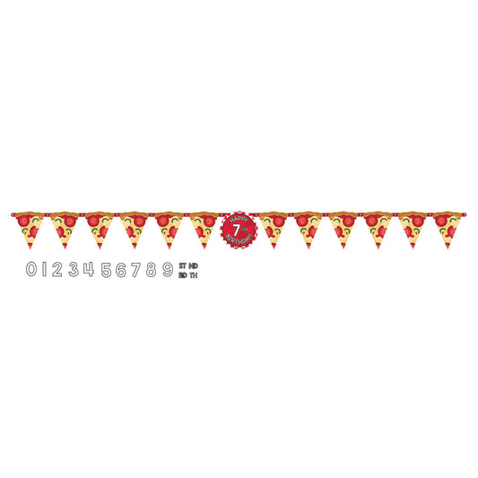 Pizza Party Jumbo Add-An-Age Letter Banner