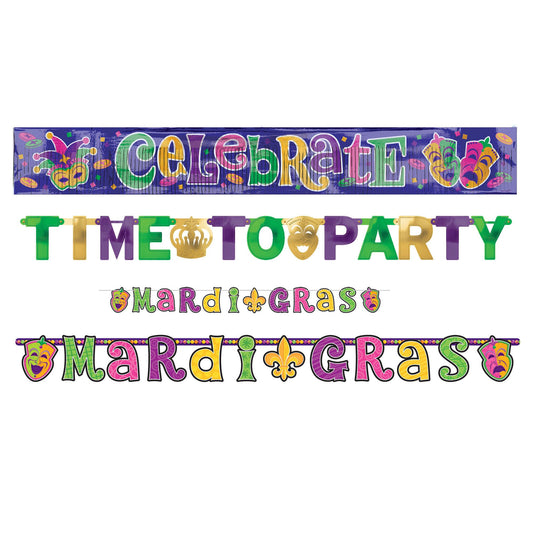 Mardi Gras Letter Banner Combo Pack