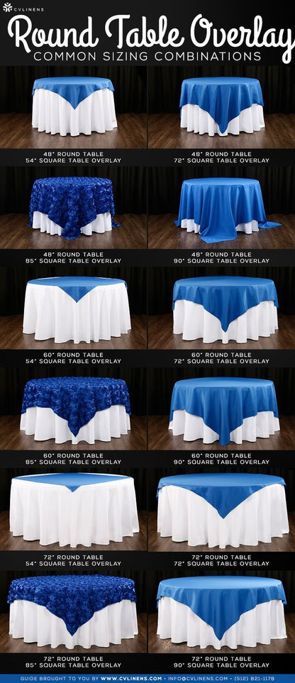 90" x 90" Table Overlay - Turquoise Sheer  (Rental)