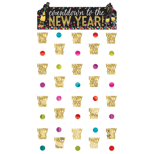 New Years Doorway Curtain - Colorful Confetti