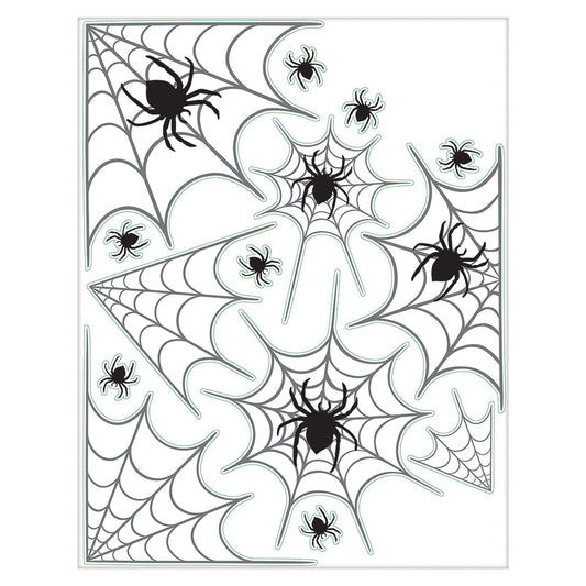 Modern Halloween Spider Web Window Decoration