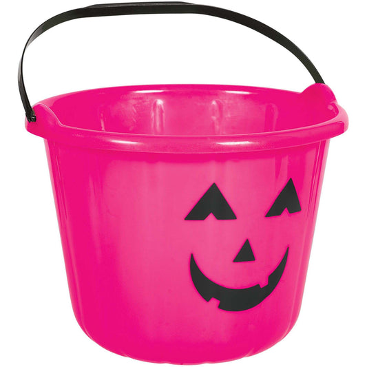 Plastic Pumpkin Bucket - Pink