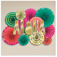 Aloha Deluxe Paper Fan Decorating Kit (22)