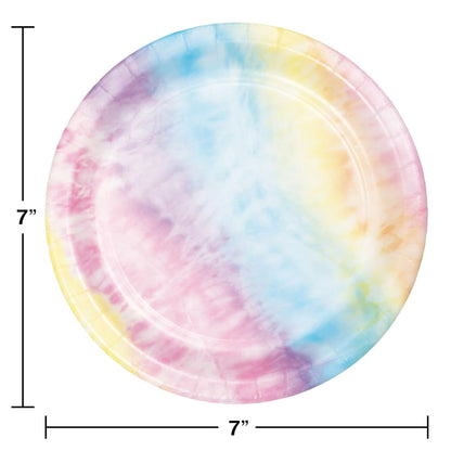 Tie Dye Party Cake Plates - 8 pack
