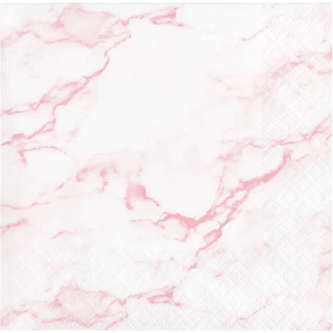 Pink Marble Cake Napkins - 16 pack