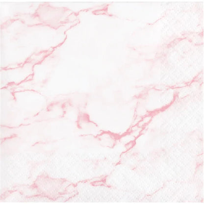 Pink Marble Cake Napkins - 16 pack