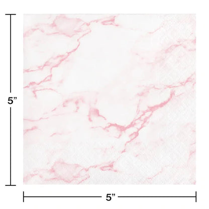 Pink Marble Cake Napkins - 16 pack