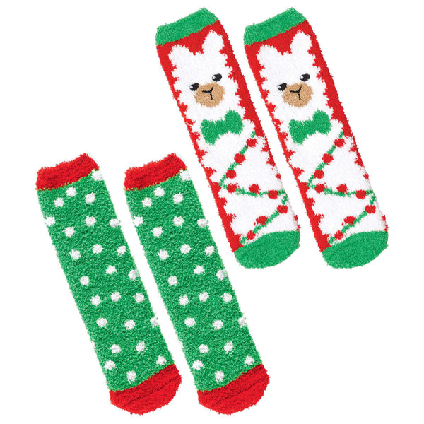 Fuzzy Socks - Llama and Dot
