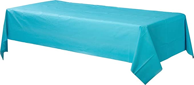 Thick - Caribbean Blue Plastic Table Cover