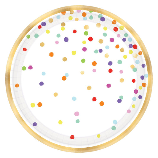 Rainbow Confetti Appetizer Plates - 36 pack