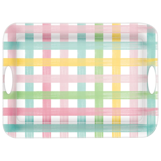 Gingham Tray w/ Handles