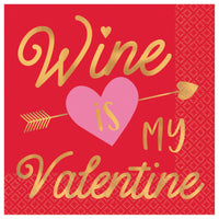 Wine Is My Valentine Hot Stamp Cake Napkins (16)