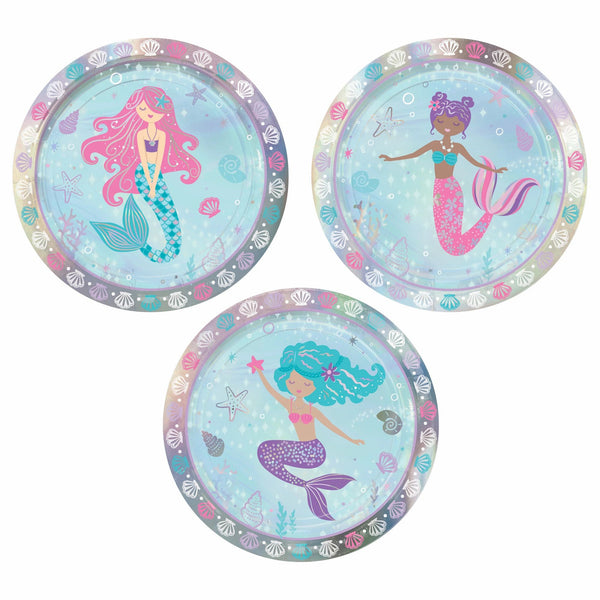 Shimmering Mermaids Iridescent Cake Plates (8)