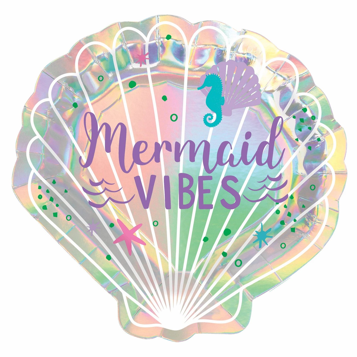 Shimmering Mermaids Shell Iridescent Cake Plates (8)