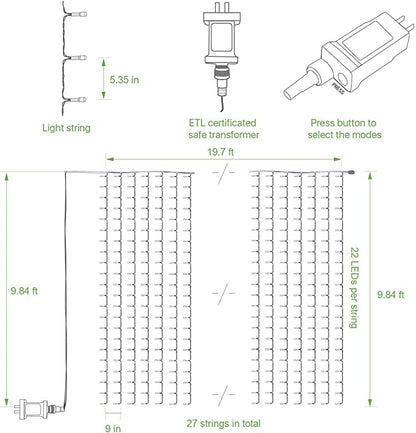 LED Curtain Lights - Rental