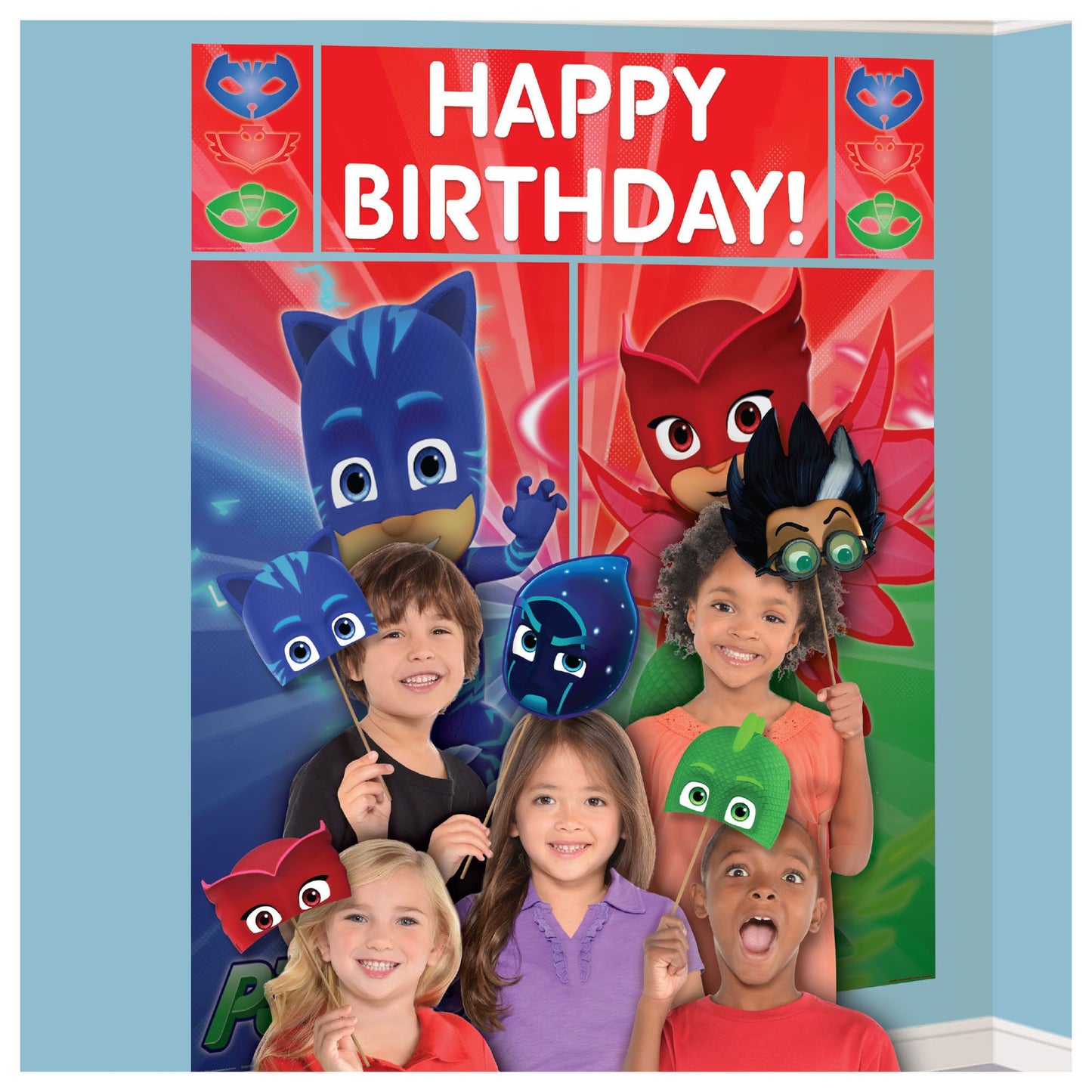 PJ Masks Scene Setters® Wall Decorating Kit w/Props