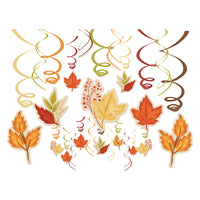 Fall Foliage Mega Value Pack Hanging Swirl Decoration (30)