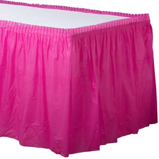 Plastic Table Skirt - Bright Pink