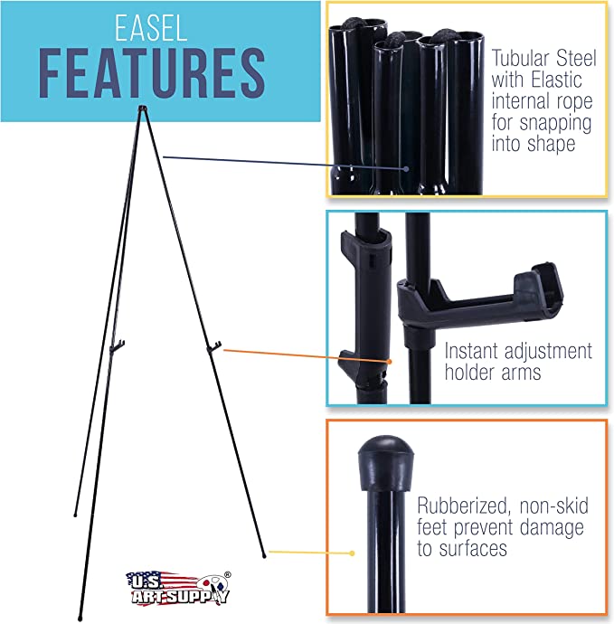 Art Supply 63" High Steel Easy Folding Display Easel  - (Rental)