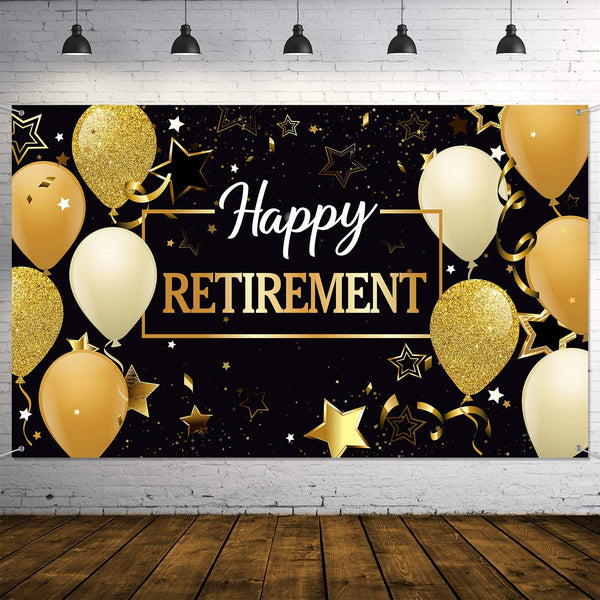 "Happy Retirement" Backdrop 7ft x 5ft (Rental)