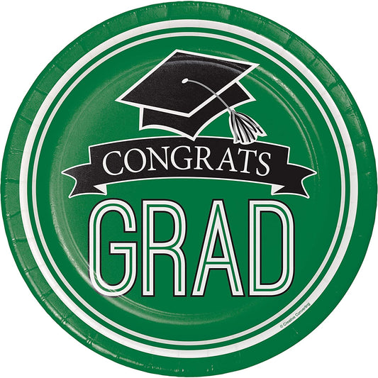 Graduation School Spirit Green Lunch Plates (18)